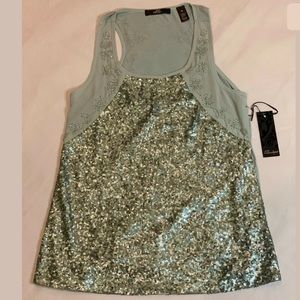 Buckle BKE Boutique Sequin/Beaded ScoopNeck Tank S